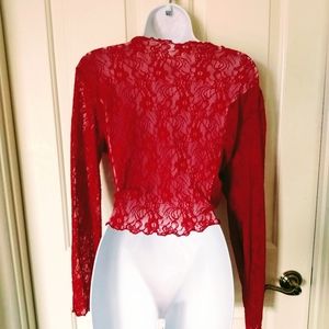 red lace shrug
